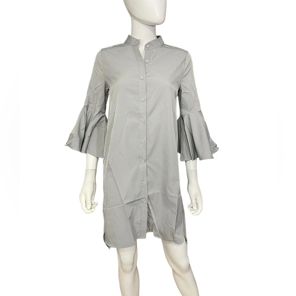 AMT Gray Flare Sleeve Button Down Shirt Dress
New - Picture 3 of 10